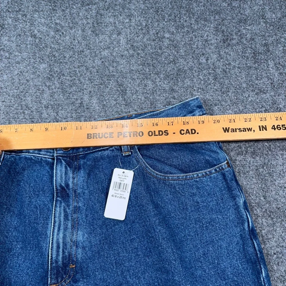 NWT LL Bean Natural Fit Jeans Mens 40x28 Straight Leg Stonewash Denim Blue Loose